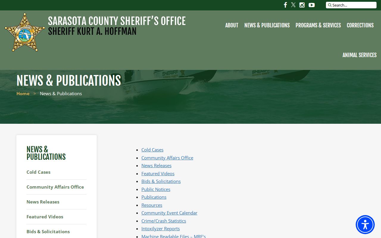 Sarasota County Sheriff crime news and publications source page
