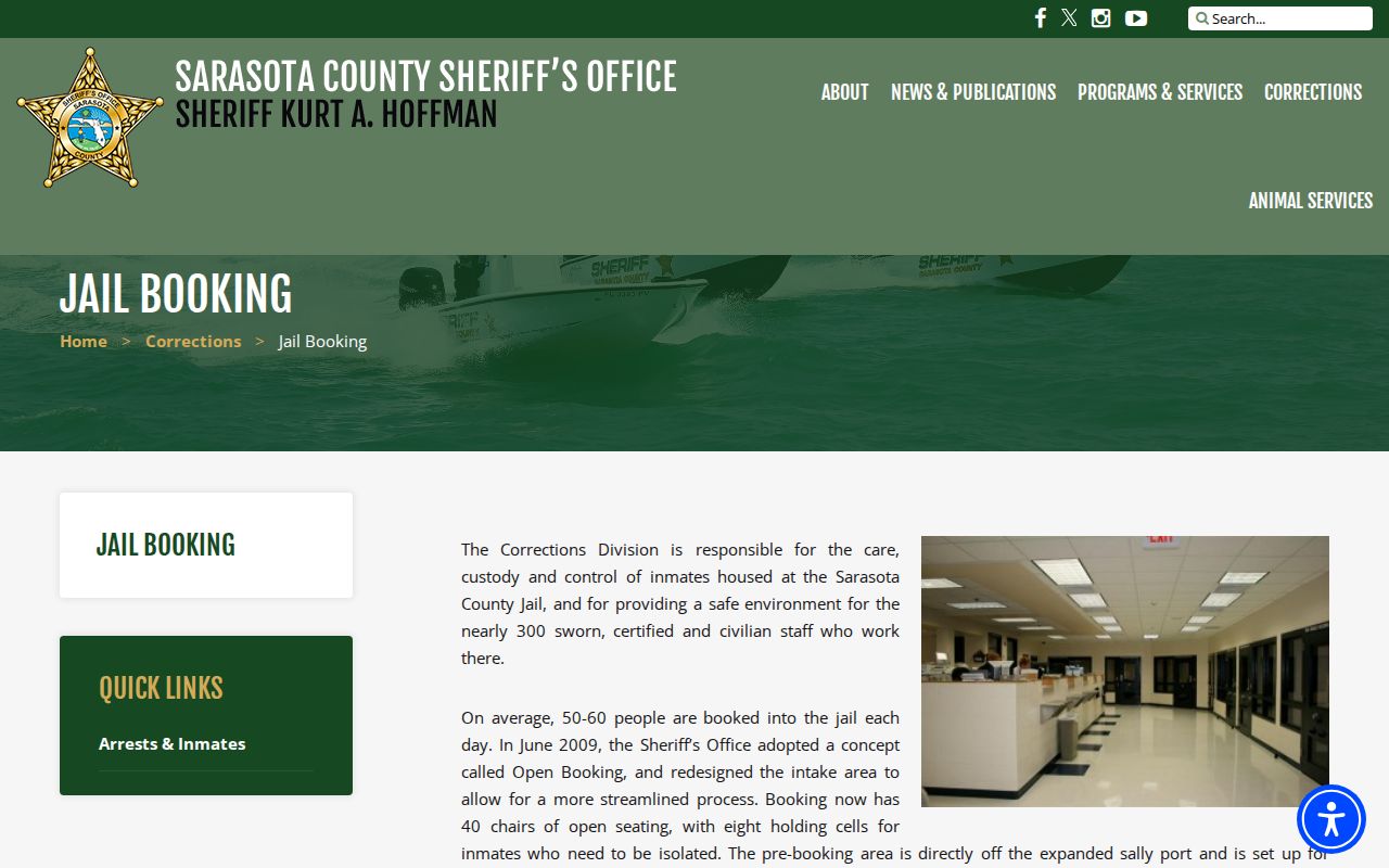 Sarasota County jail booking process for busted mugshot records